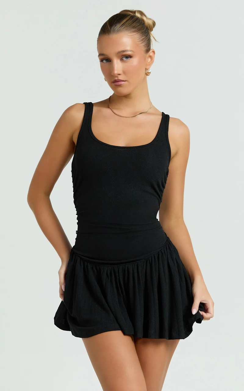 Lioness - Field of Dreams Mini Dress in Onyx