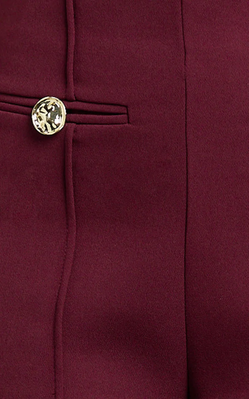 Clara Pants - High Waisted Wide Leg Pants in Wine