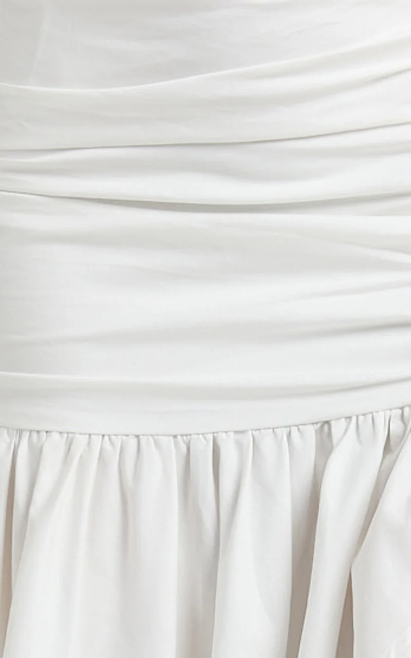 Solange Midi Skirt - Mid Waisted Thigh High Leg Split Skirt in White