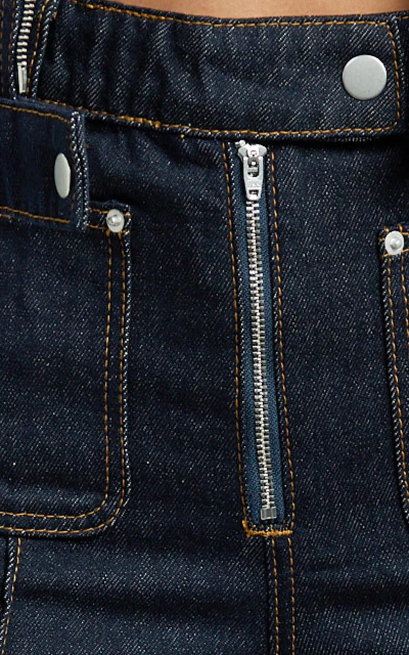 Celia Jeans - High Rise Straight Leg Jeans in Dark Blue Wash