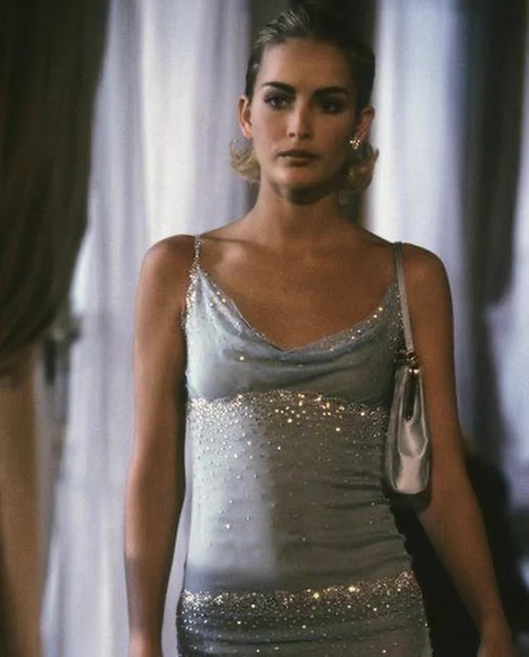 Robe mi-longue sirène étoilée bleu ciel