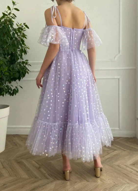 Robe de bal en tulle vert menthe, longueur thé, robe de réception de mariage