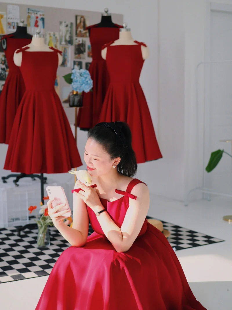 Rétro Mme Maisel Robe vintage rouge