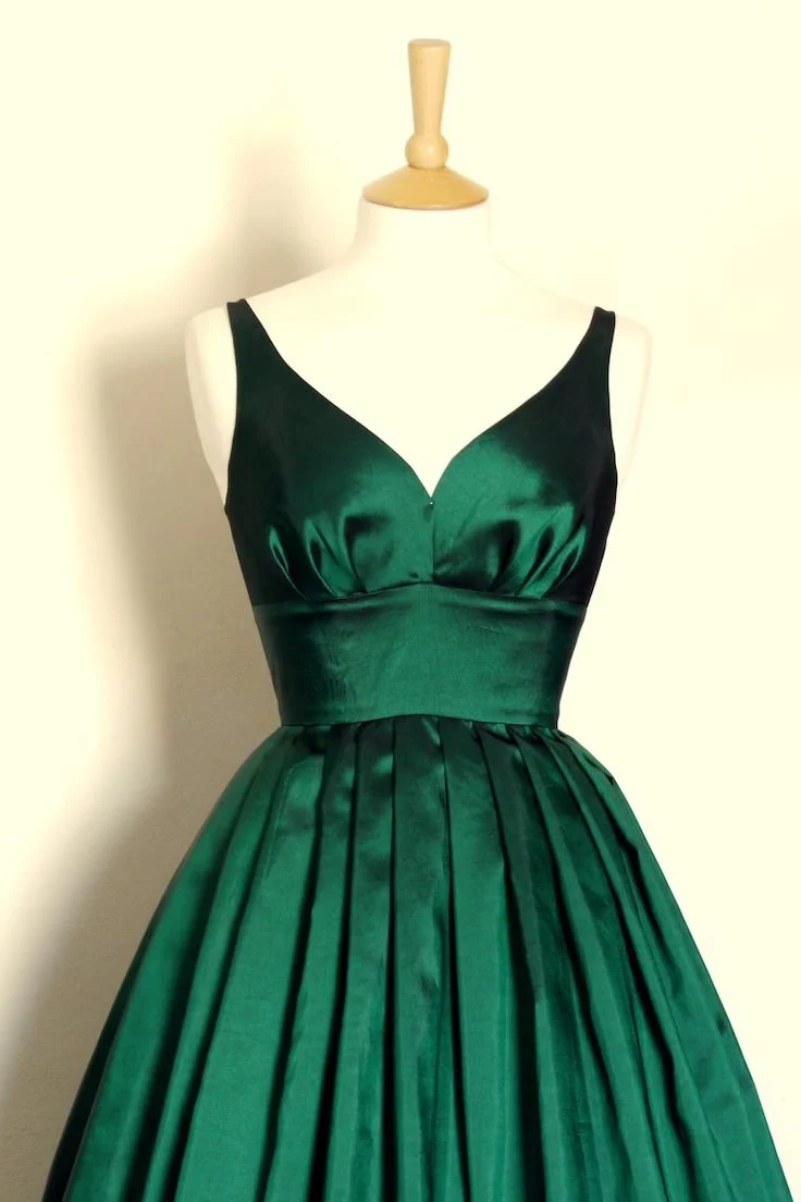 Robe de soirée courte vert émeraude, robe de remise de diplôme de 8e année