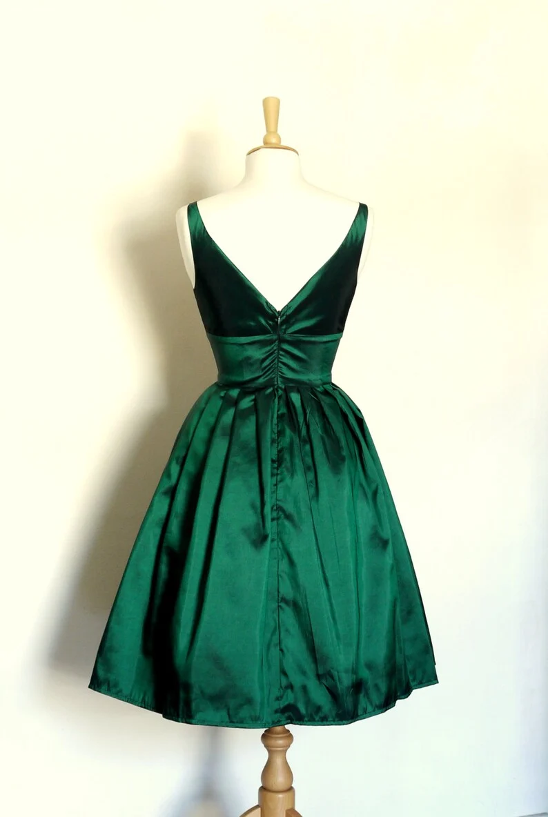 Robe de soirée courte vert émeraude, robe de remise de diplôme de 8e année