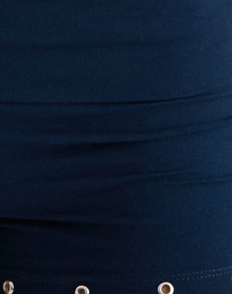Short Amane Foldover en jersey de rayonne Navy