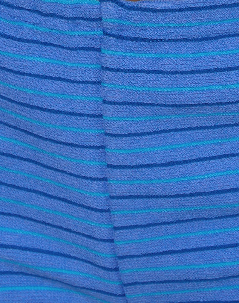 Short Sera en tissu éponge à rayures bleues