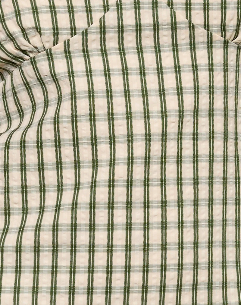 Lavisha Midi Dress in Green Check