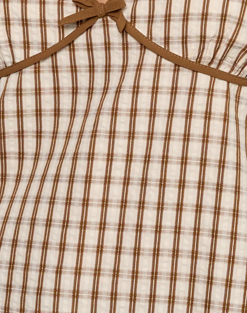 Milota Cami Top in Brown Check