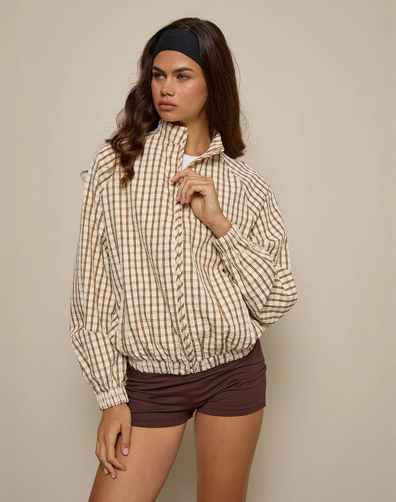 Kalle Shell Jacket in Brown Check