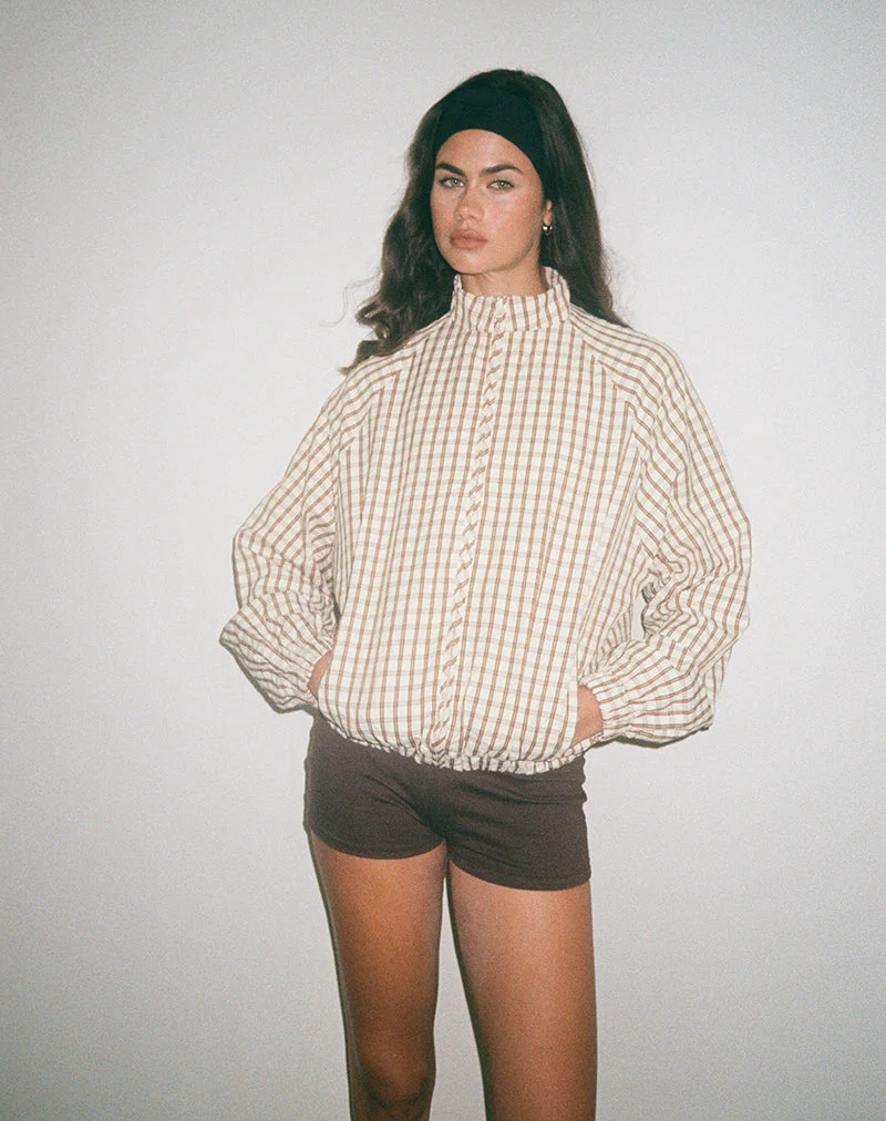 Kalle Shell Jacket in Brown Check