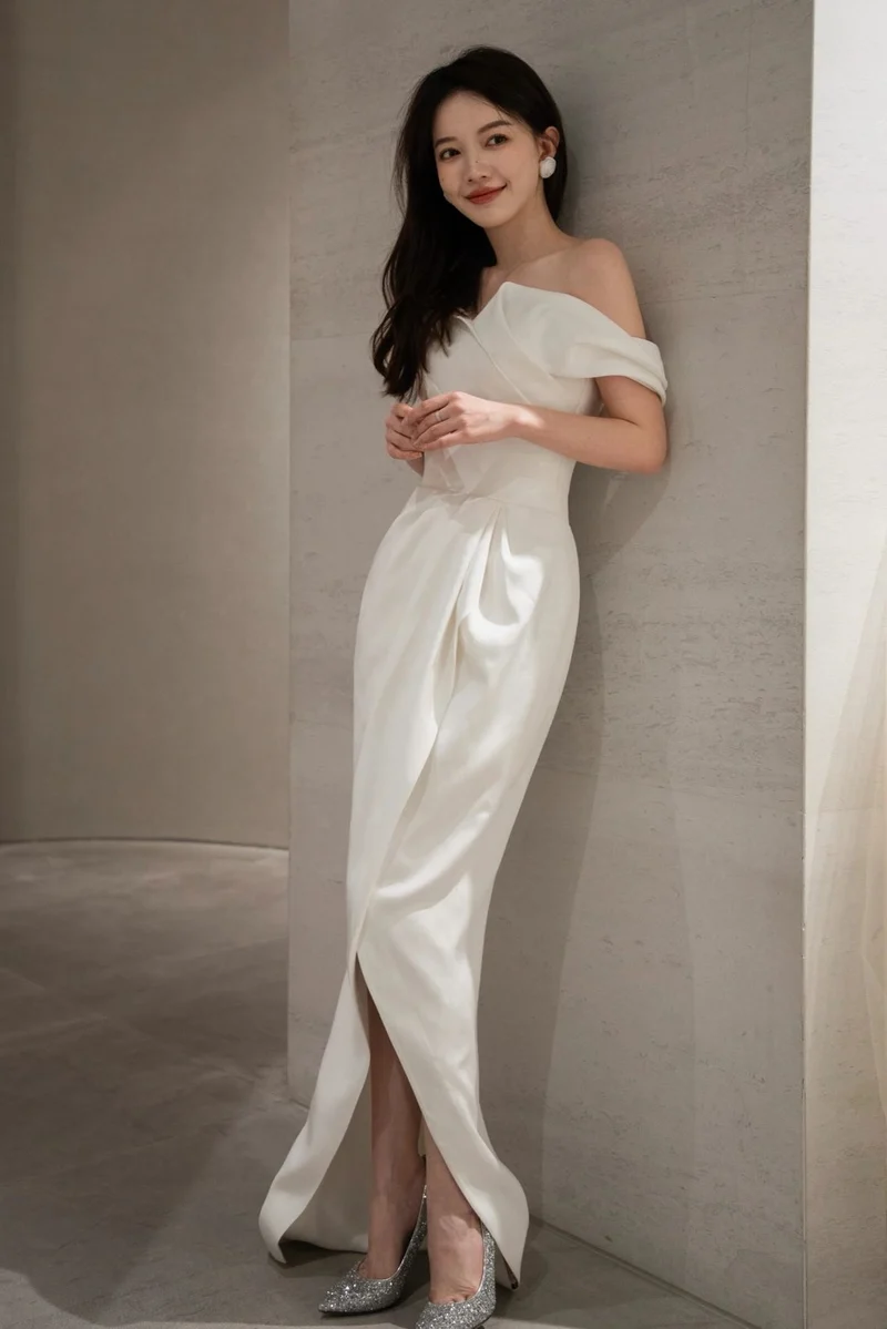 Robe de mariée vintage simple longueur cheville