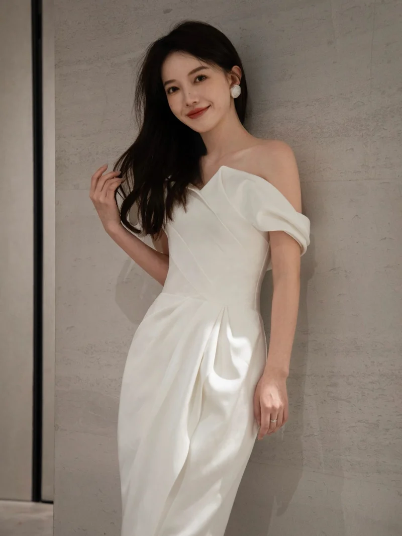 Robe de mariée vintage simple longueur cheville