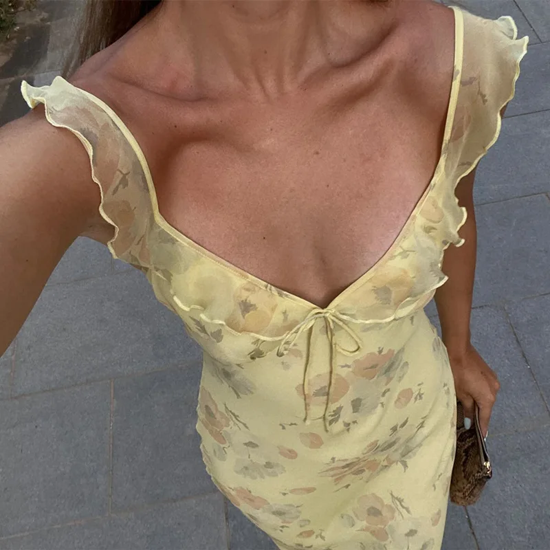 Robe Chic Jaune Ete