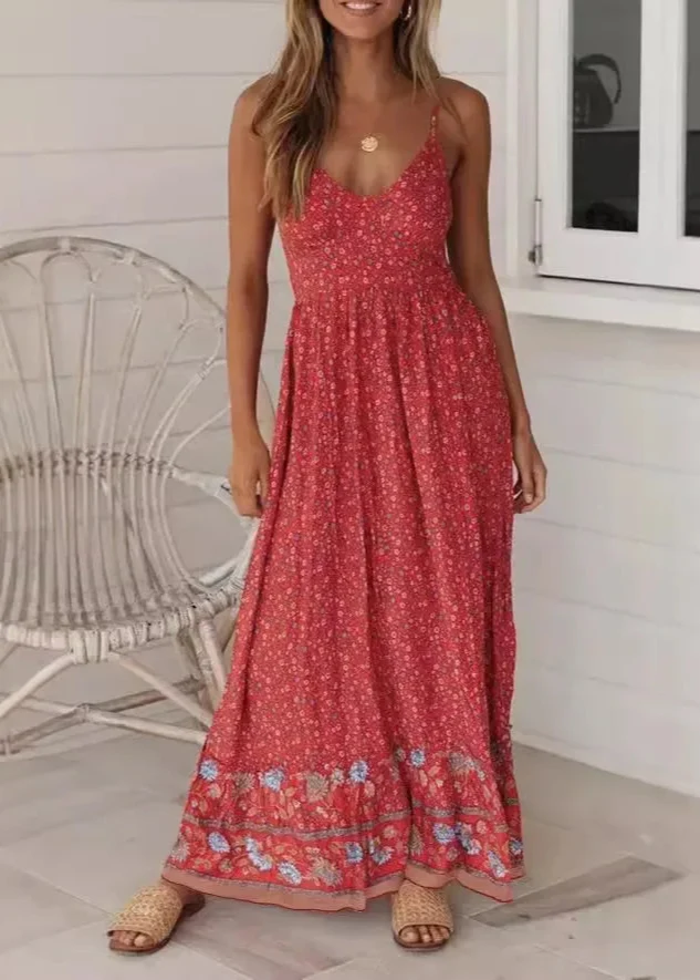 Robe bohème rouge