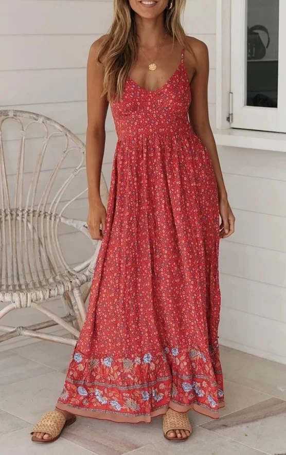 Robe bohème rouge