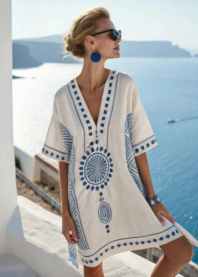 Tunique Chic Blanche Avec Broderie