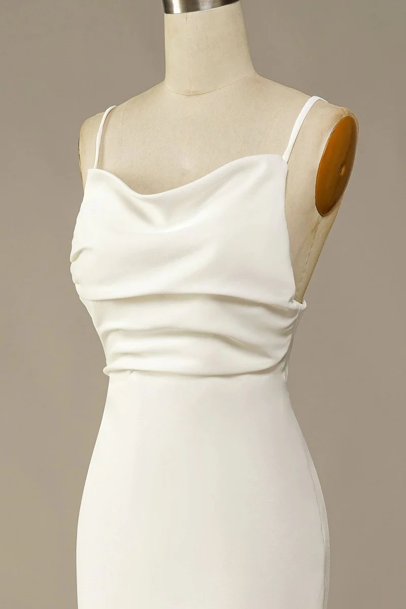 Robe de mariée sirène simple en soie à dos bas
