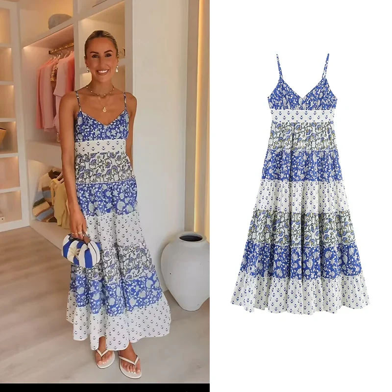 Robe hippie chic a bretelles