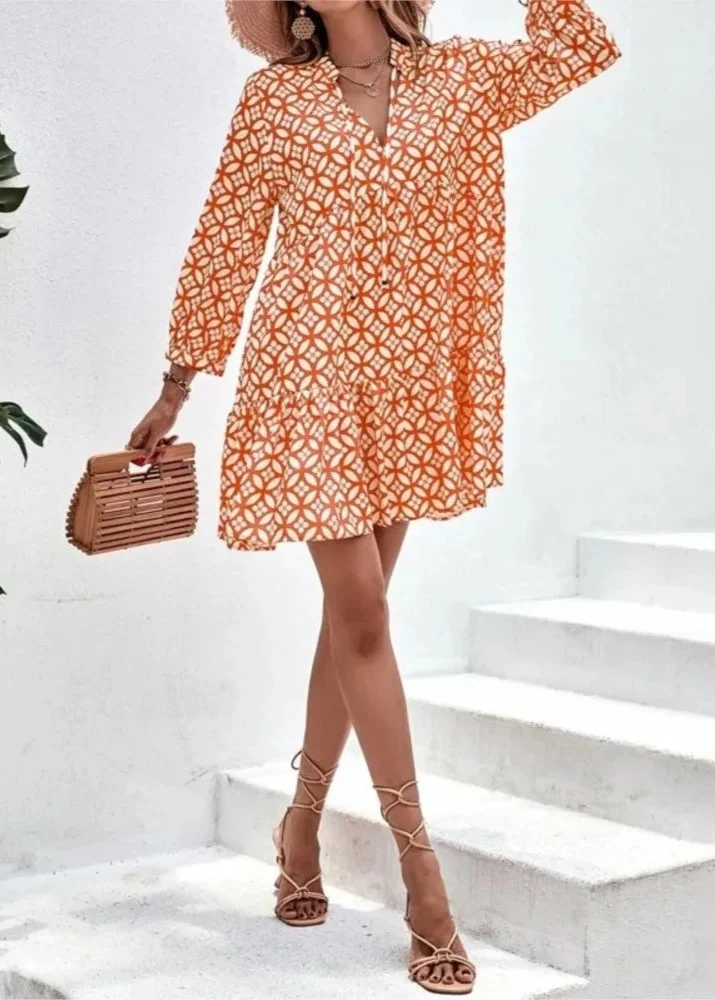 Mode Boheme Ete Robe Orange