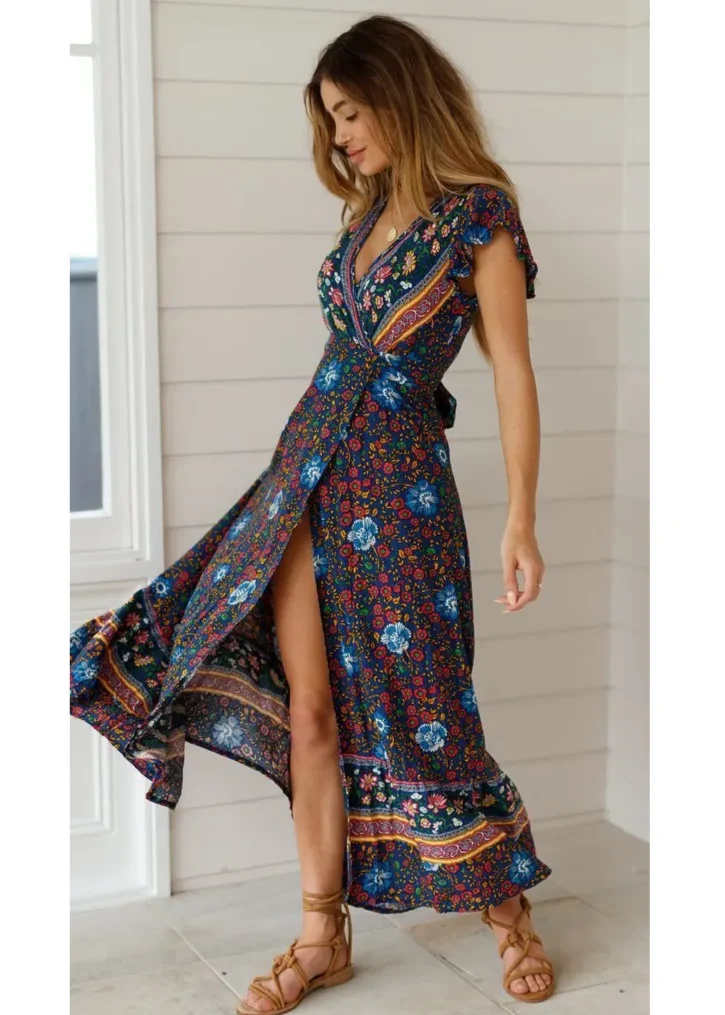 Robe longue boho noire
