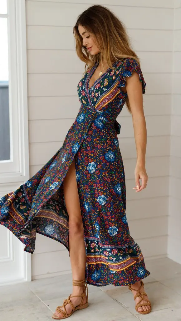 Robe longue boho noire