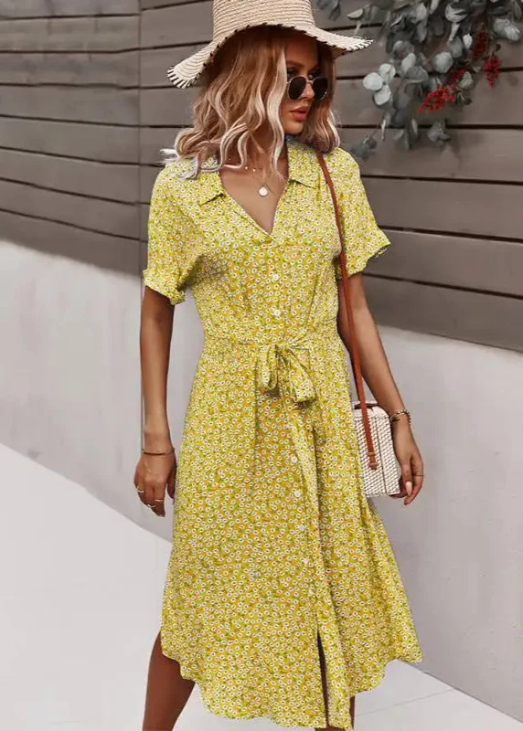 Robe de Vacances Jaune Citron