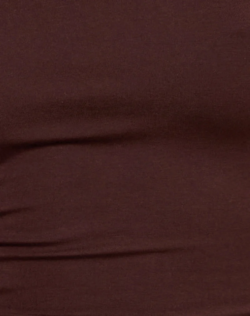 Top basique asymétrique Vey en chocolat amer