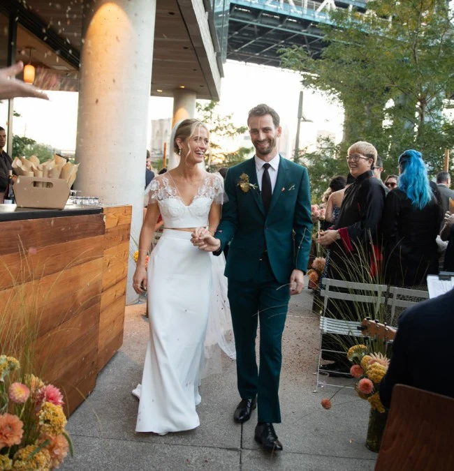Jupe et haut de mariage deux pièces fourreau Boho