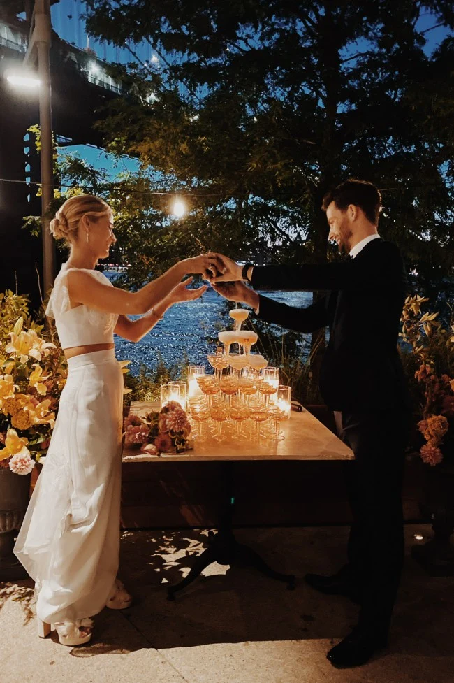 Jupe et haut de mariage deux pièces fourreau Boho