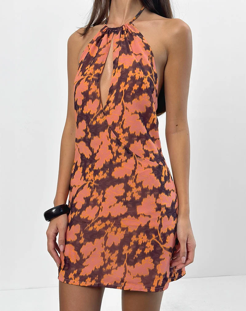 Mini robe Veslina en fleurs d'ameublement