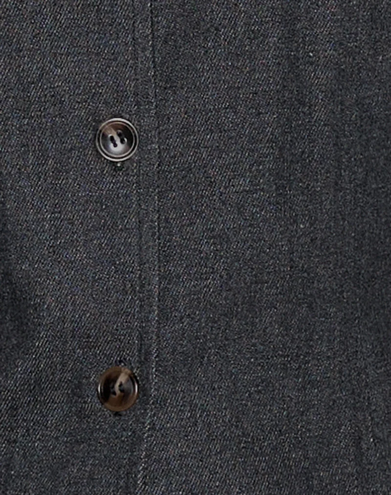Gilet boutonné Anila en denim indigo