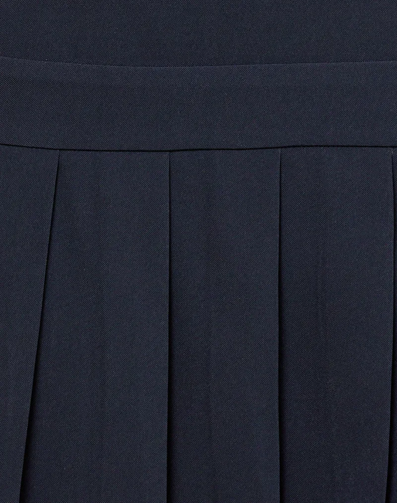 Mini robe à plis Rita en marine tailleur