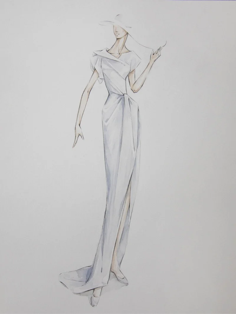 Robe de mariée fourreau simple en soie à une épaule