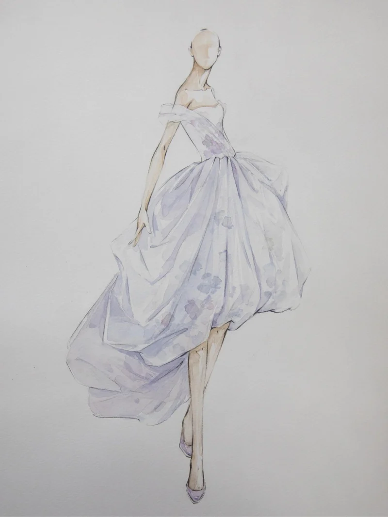 Robe de mariée courte et unique en tulle lavande romantique, couleur asymétrique