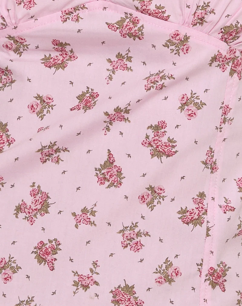 Shiroy Top in Floral Romance Pink