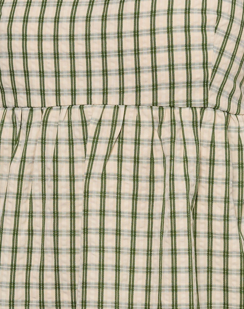 Mini robe Nikita à carreaux verts