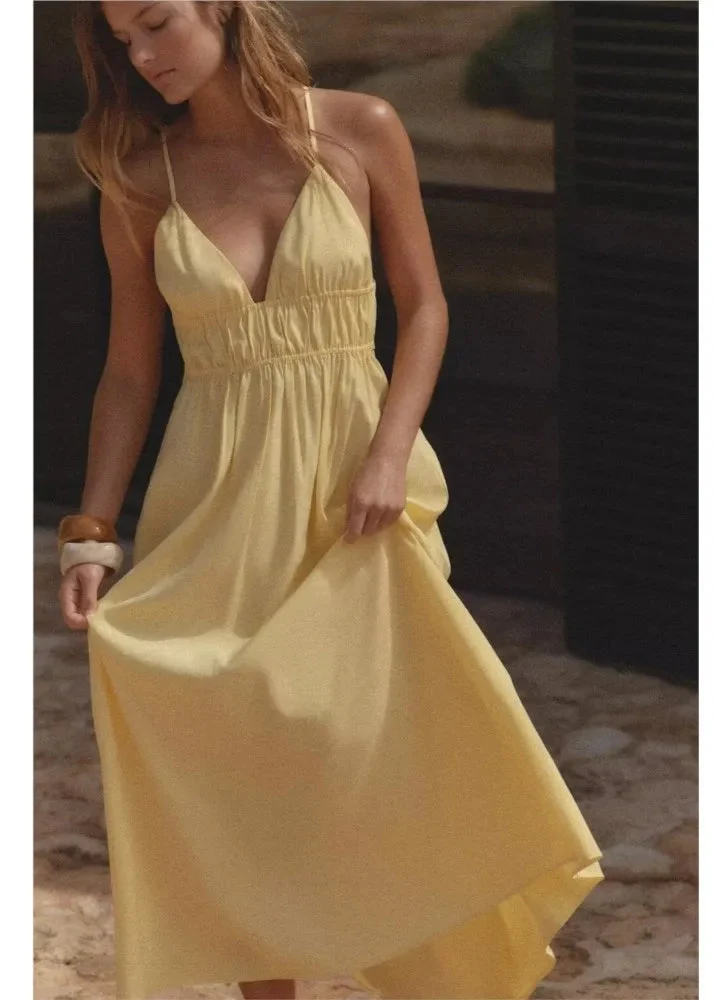 Robe de Plage Jaune