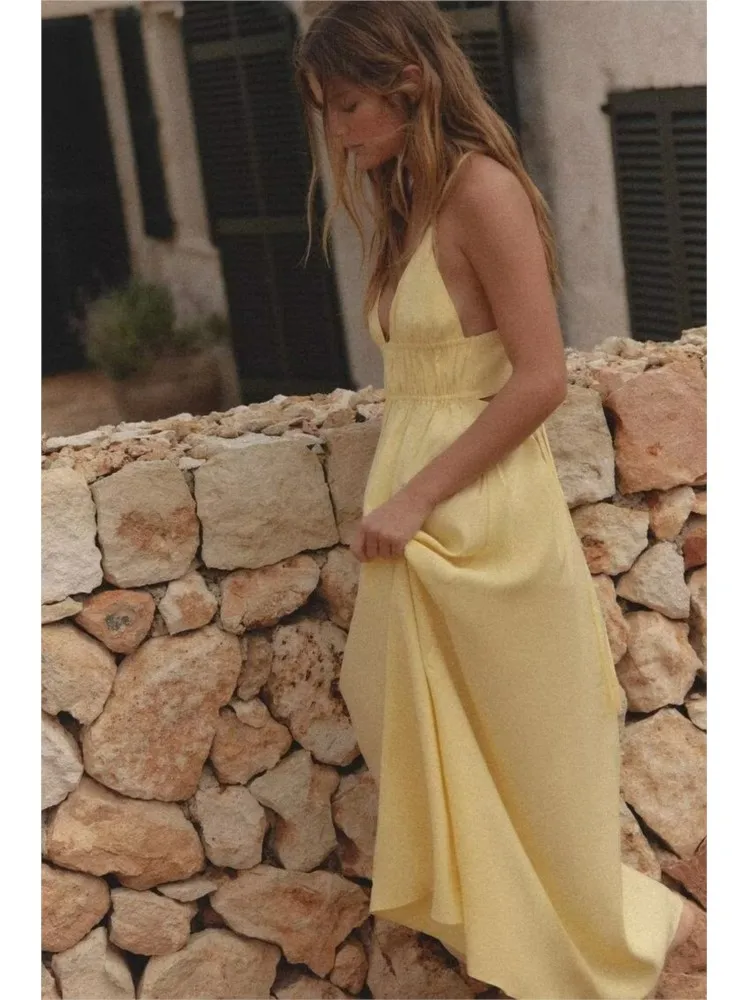 Robe de Plage Jaune