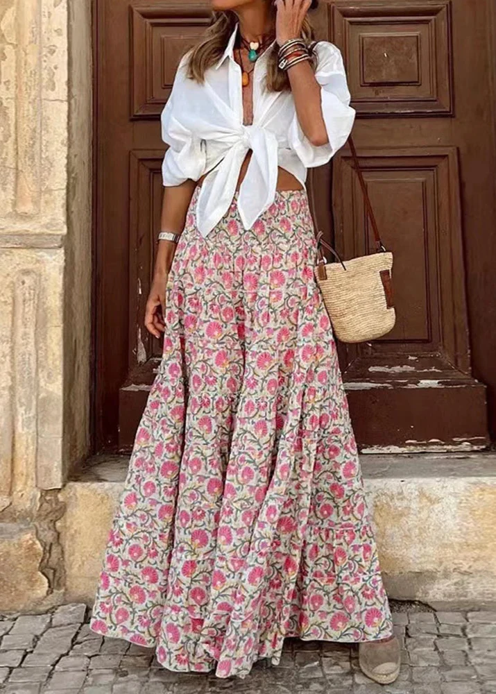 Jupe Longue a Volants Boheme Chic