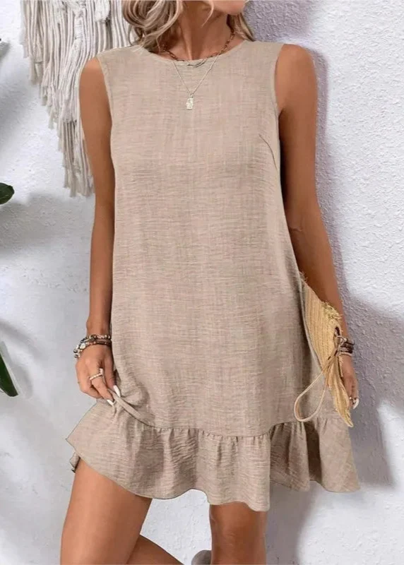 Robe Courte Beige Sable