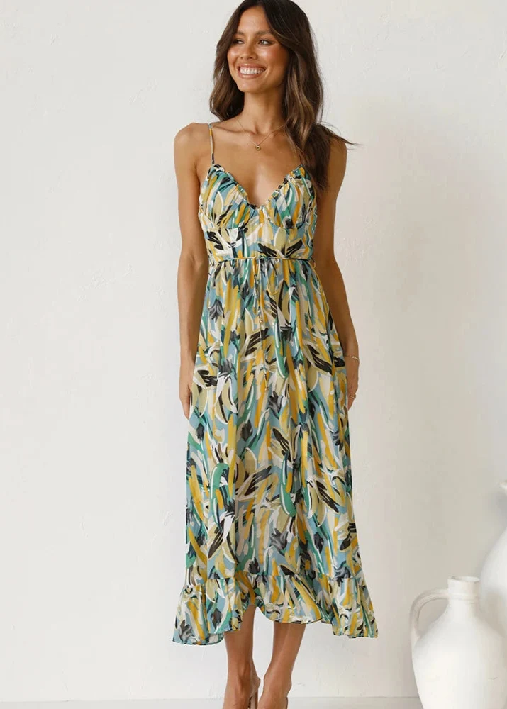 Robe en Mousseline Verte