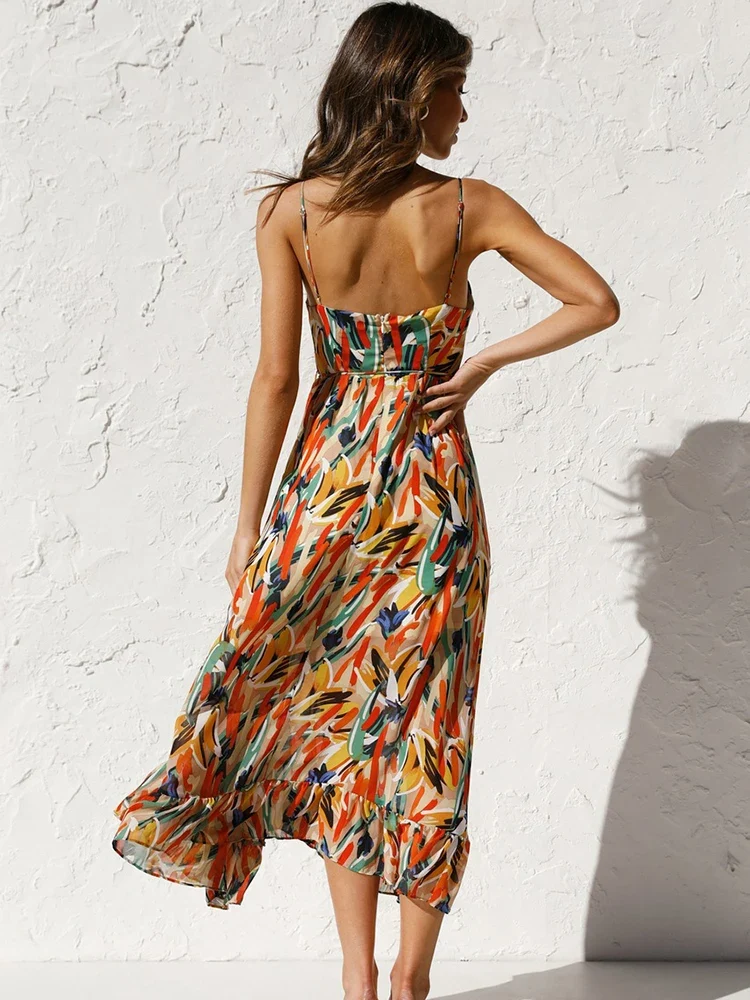 Robe a Bretelles Multicolore