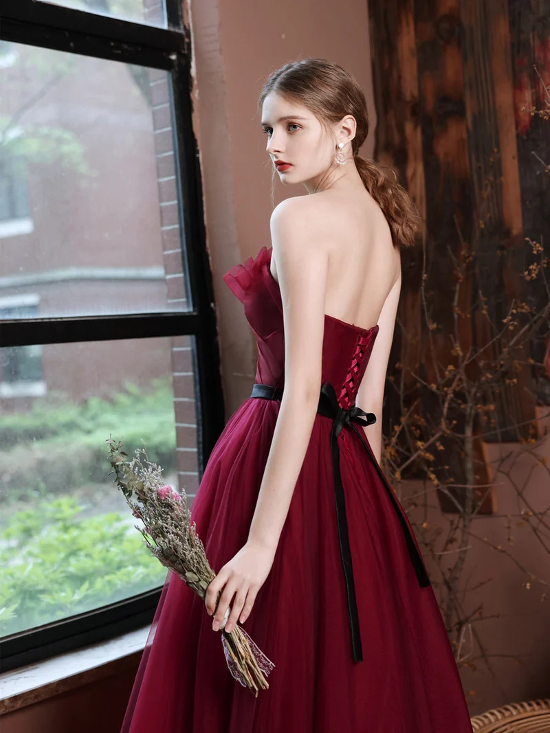 Robe formelle marron chérie longue