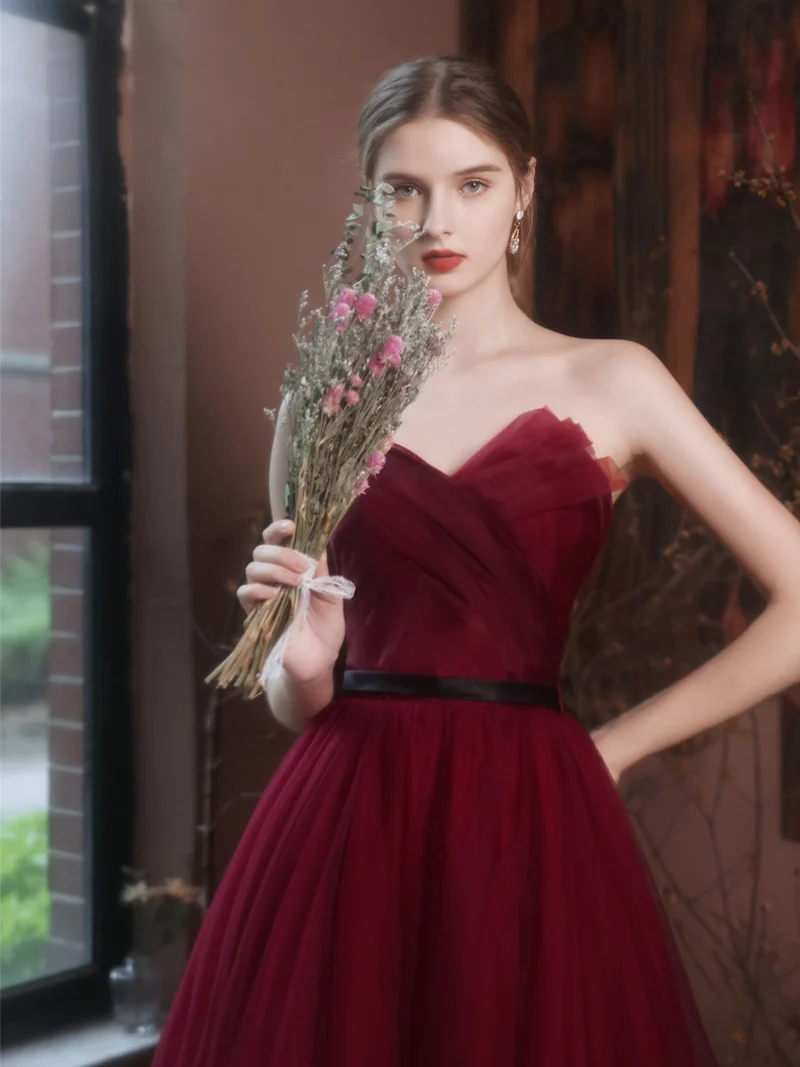 Robe formelle marron chérie longue
