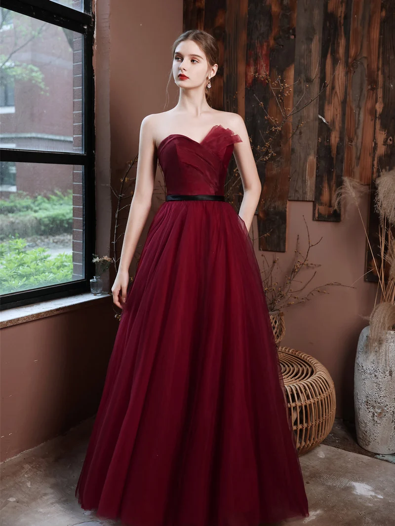 Robe formelle marron chérie longue