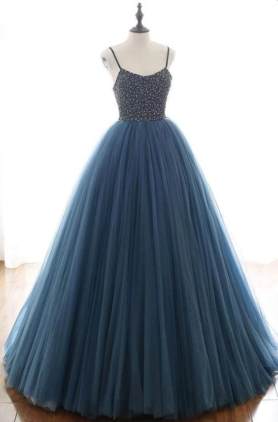 Robe de bal Poofy Oxford en tulle bleu