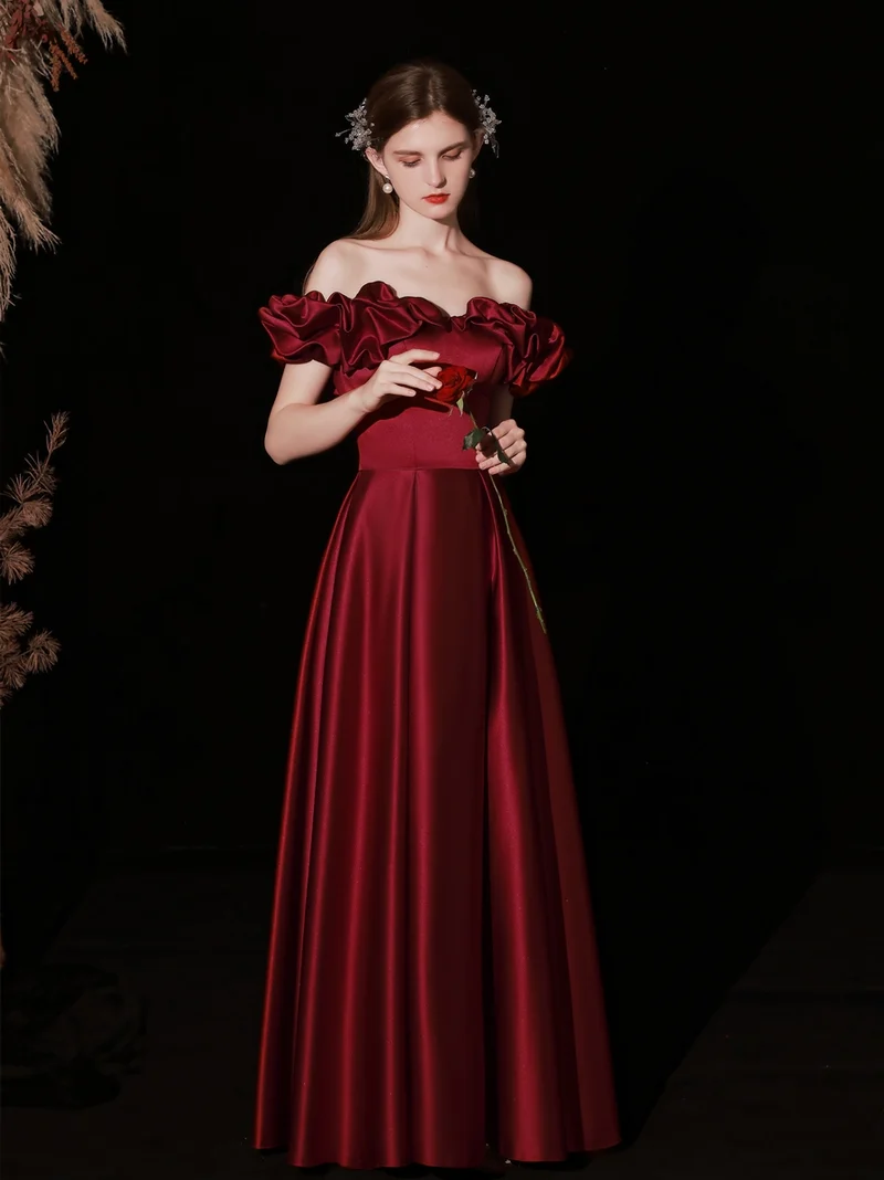 Robe de bal princesse Cendrillon bordeaux, robe de bal