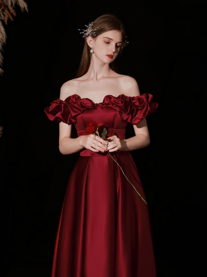 Robe de bal princesse Cendrillon bordeaux, robe de bal
