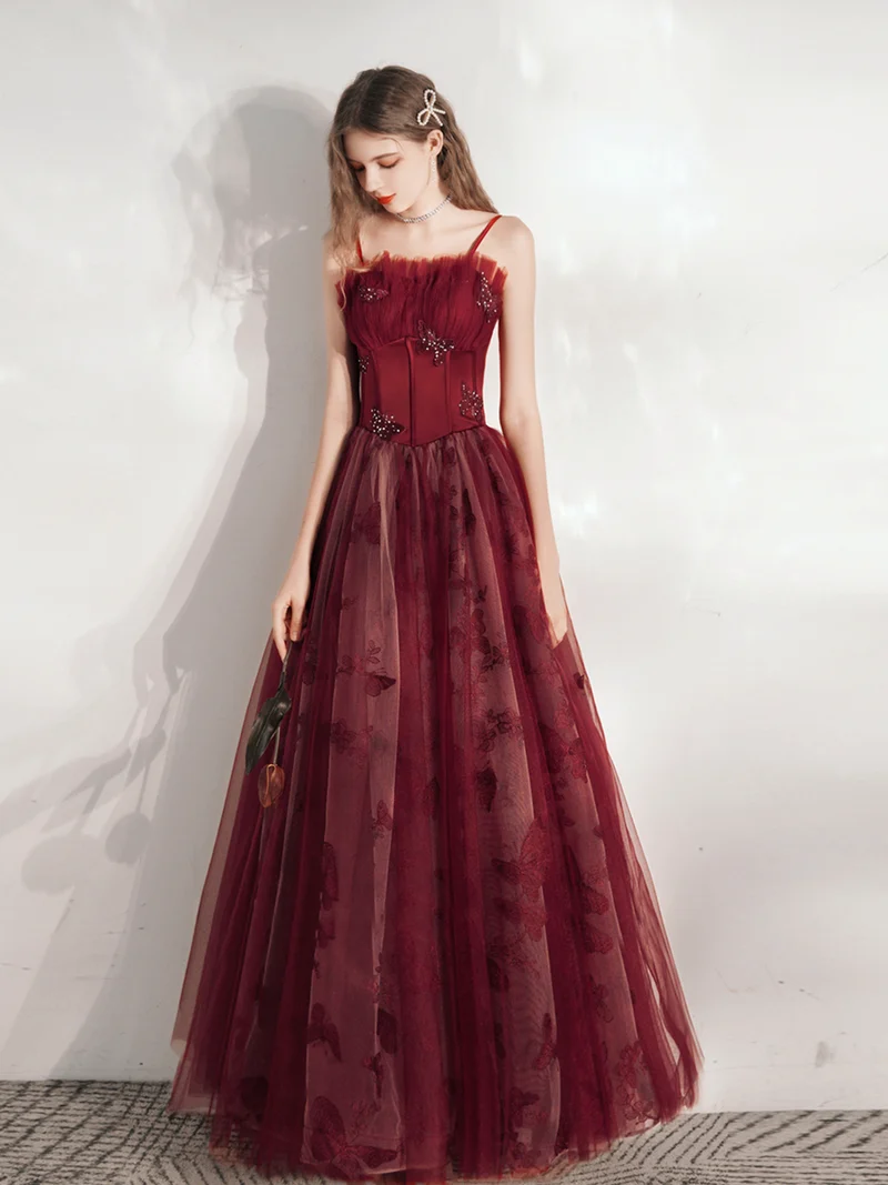 Robe de bal longue marron unique
